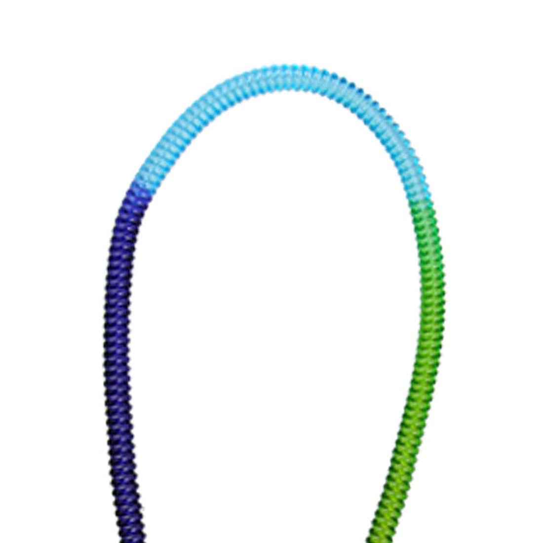 uxcell Spring Cord Design Rope Key Chain Strap Clip Blue Green
