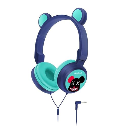 ROCKSOCKI Kids Wired Headphone for Electronic Drum Set. Foldable and Adjustable, Bear Ear Design 3.5mm Jack