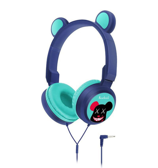 ROCKSOCKI Kids Wired Headphone for Electronic Drum Set. Foldable and Adjustable, Bear Ear Design 3.5mm Jack
