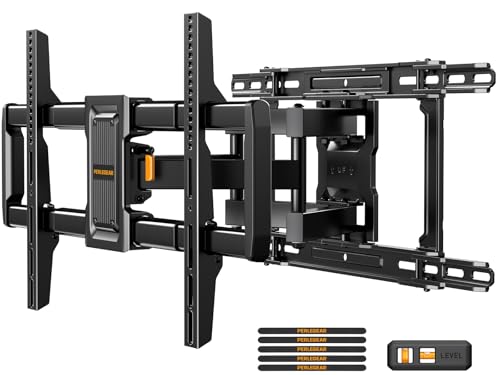 Perlegear Full Motion TV Wall Mount for 42-97 inch TVs up to 132 lbs, Preassembled and Telescopic Design for Easy Setup, Swivel, Tilt and Extension