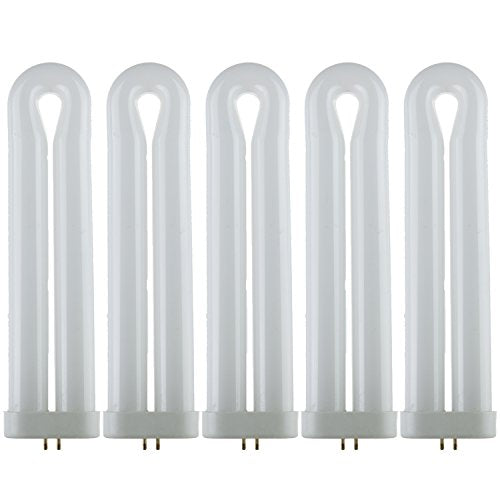 Sunlite 40486-SU T8 Fluorescent U-Shaped Light Bulb, 25 Watts, UV Light, 365nm Color Wavelength, GX10q 4-Pin Base, Plug-in, 5,000 Hour Life Span