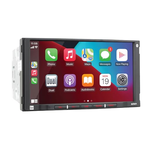 Dual Electronics DCPA71 7-inch Certified Apple Carplay Android Auto | Double DIN Touchscreen Car Stereo Radio | Bluetooth Hands Free Calling & Music