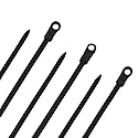 15 Inch Nylon Black Mount Head Cable Tie,120 Lbs Tensile, 100-Pack