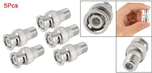 uxcell 5 Pcs F-Type Female to BNC Male Coax Connector Adapter for RG6 RG59