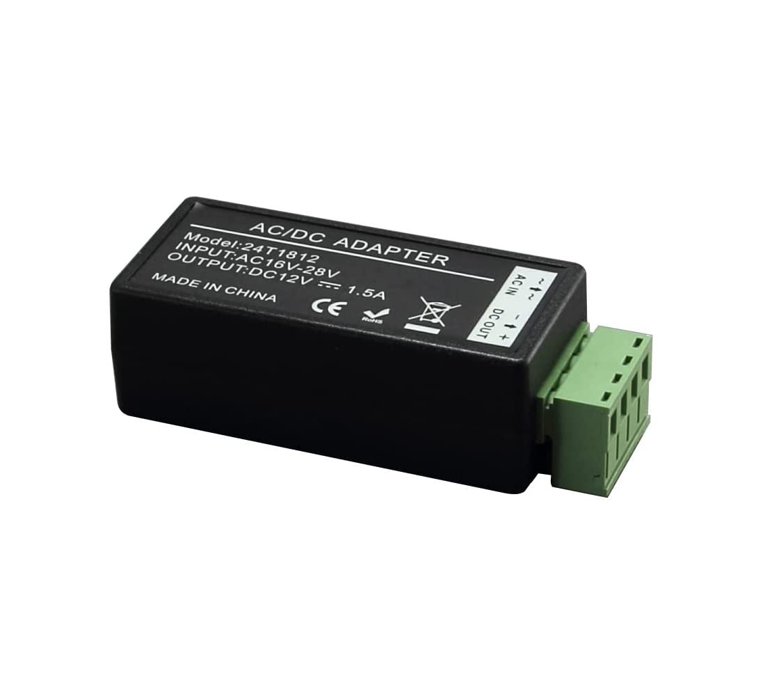 InstallerCCTV Input AC 24V to DC 12V 1.5A Power Converter, and 1pc 2.1X5.5mm DC Power Male Plug Pagtail, Universal Powerful Transformer…