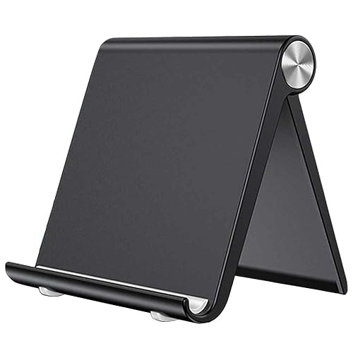 VOVIGGOL Cell Phone Stand Holder, Cellphone Holder Adjustable Desktop Phone Stand for Desk, Foldable Phone Cradle Dock Mobile Stand for iPhone iPad