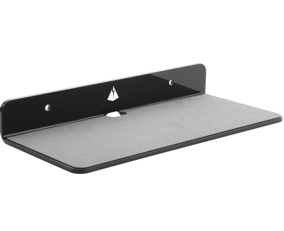 TXEsign Wall Shelf Speaker Stand, Small Wall Holder Speaker Mount for Webcam, Cell Phones, Display Shelf Acrylic Floating Shelf (9-Inch (Black))