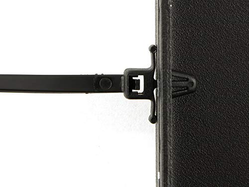 Secure 6 Inch UV Black Winged Push Mount Cable Ties for Cable Management & Organization - Durable, Easy Install for Home & Office - 100 Pack