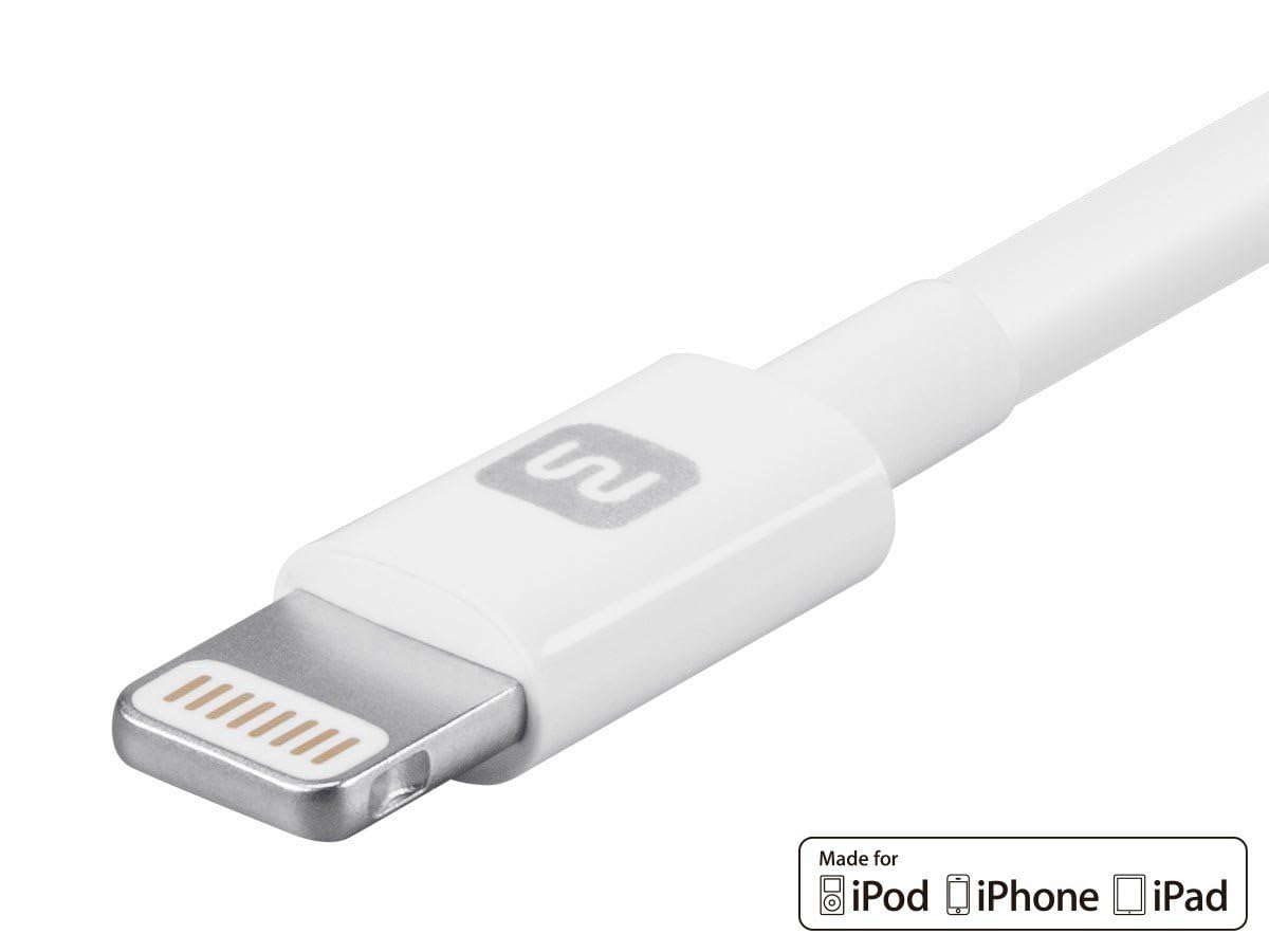 Monoprice Lightning to USB Type-A Charging Cable - Apple MFi Certified, 3 Feet, White - Essential Series