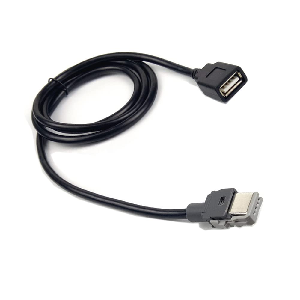 QINGRONG Car 4Pin Female to USB Female Adaptor Cable Media Central Unit USB Interface Adapter Compatible with Kia Elantra Hyundai Tucson