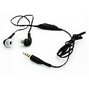 Sound Isolating Handsfree Headset Earphones Earbuds w Mic Dual Headphones Stereo Flat Wired 3.5mm [Black] for Boost Mobile Samsung Galaxy J7 Refine…