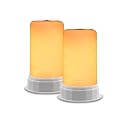 Vnicstick 2PCS LED Flame Effect Light,4 Modes Fire Lights, Candle Flame Table Lamp with Remote Contro,LED Flame Lights for Garden Bar Camping Party