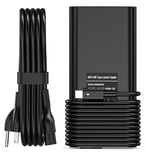 DJW 90W USB C Laptop Charger Replacement for Dell XPS 13 15 9500 17 9700 Latitude 3400 3500 5289 5300 Latitude 7420 7320 7390 2in1 Precision 3540 3470