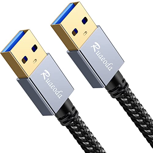 Ruaeoda USB to USB Cable 3 ft, USB 3.0 Male to Male Type A to A Double Sided USB Cord for Data Transfer,Hard Drive,Laptop,DVD,TV,Hub and More