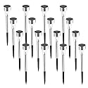 SOLPEX 16 Pack Solar Outdoor Lights Pathway, Stainless Steel Solar Lights Outdoor Waterproof,LED Landscape Lighting Walkway