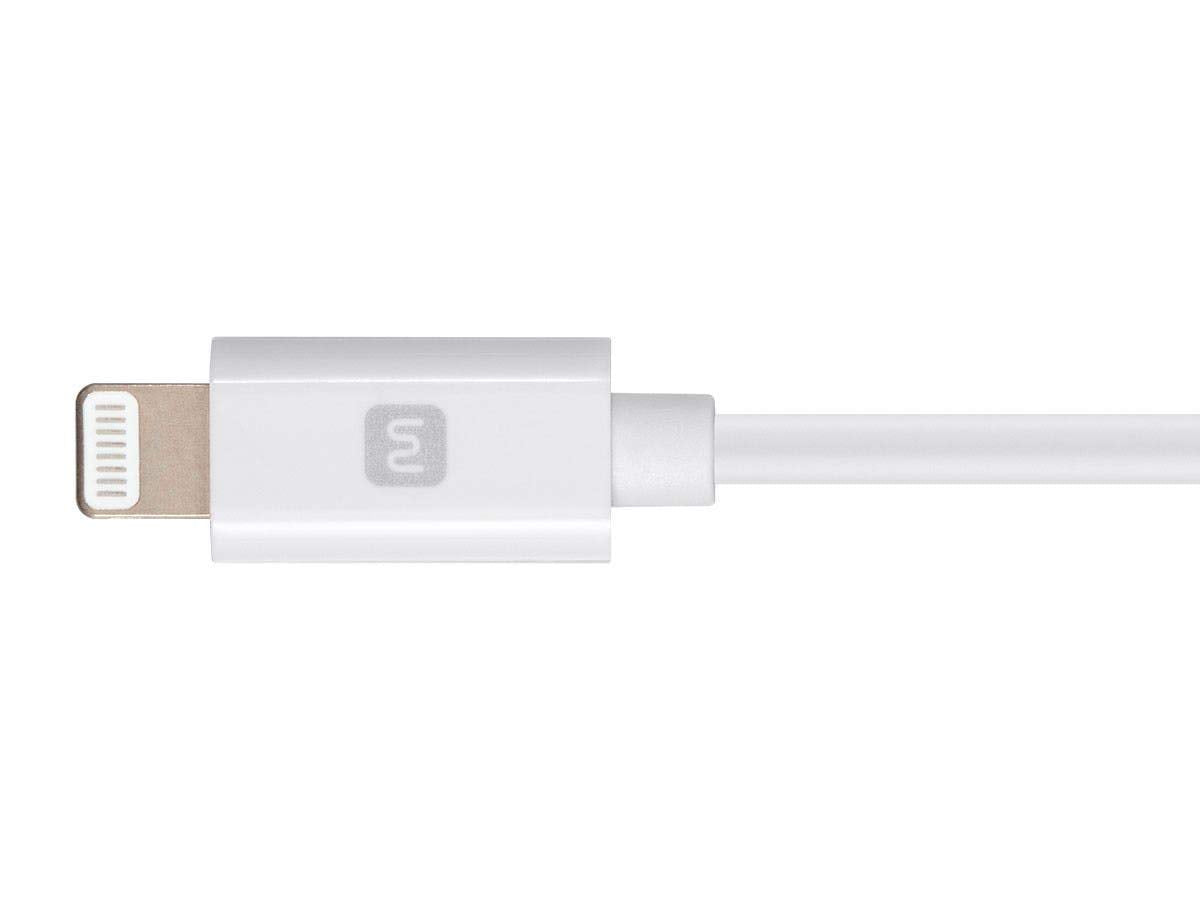 Monoprice Essential Apple MFi Certified Lightning to USB-C Charging Cable - Gold Plated, 1.5 Feet, White