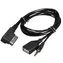 Keenso Audio AMI USB 3.5mm Aux Cable 3.5mm USB Adapter AMI MMI Audio Music Interface Cord Charger Cable for S5 Q5 Q7 A3 A4L A5 (1pc) (1 pc)