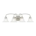 Livex Lighting 1534-91 Edgemont 4 Light Vanity Brushed Nickel with White Alabaster Glass, 30.5 x 8.75 x 8