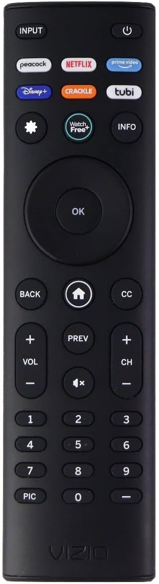 Vizio Remote Control (XRT140V3L) with Peacock/Netflix/Prime/Disney/Tubi Hotkeys