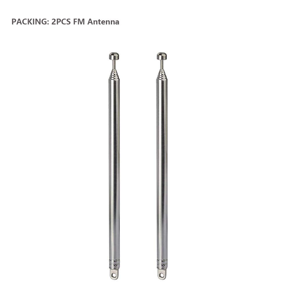 EJOYS 7-Sections 22'' Telescopic FM Antenna Replacement Compatible with Indoor Portable Radio Bluetooth Stereo Receiver AV Audio Vedio Home Theater