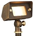 VOLT Gentle Splash Cast Brass 12V Flood Light (Bronze) with 3W 2700K Warm White G4 LED Bulb for Low Voltage Landscape Lighting of Outdoor Wall, Garden