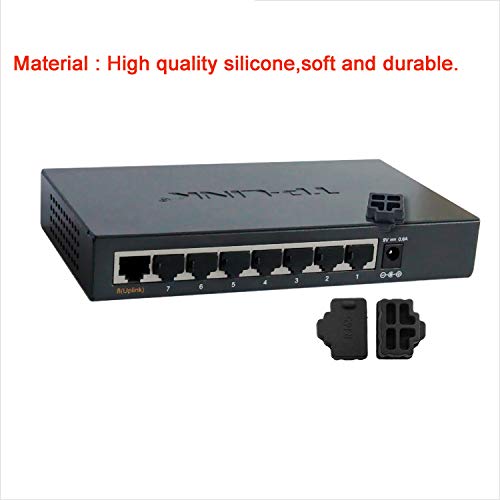 Silicone 12Pcs Ethernet Hub Port RJ45 Anti-Dust Cover Plugs Protector Stopper Cap for Female Port Black for TV,Computer,Other Devices.