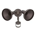 HALO 180° Motion Activated Sensor Outdoor Security Flood Light with Lamp Cover, Bronze