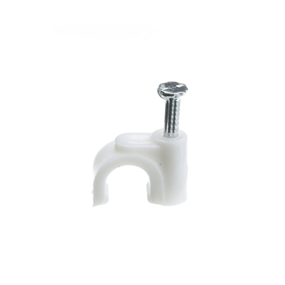 CableWholesale RG6 Cable-Clip, White, 100 Pieces per Bag (200-961)