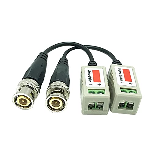 5 Pack (10 Pcs) Mini CCTV BNC Video Balun Transceiver With Pigtail, Video Passive Balun for HD-TVI/CVI/AHD/Analog/960H Camera