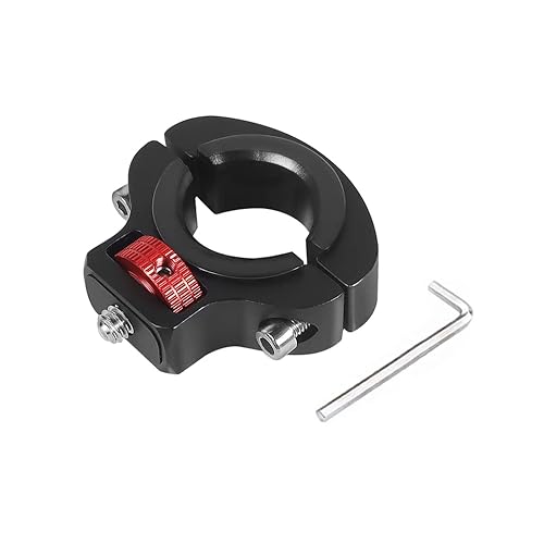 NovelGoal Motorcycle Handlebar Clip Holder 1/4 Screw Bicycle Bike Seatpost Clamp Compatible with Go-pro 11 ONE Action Camera Accessories (Black
