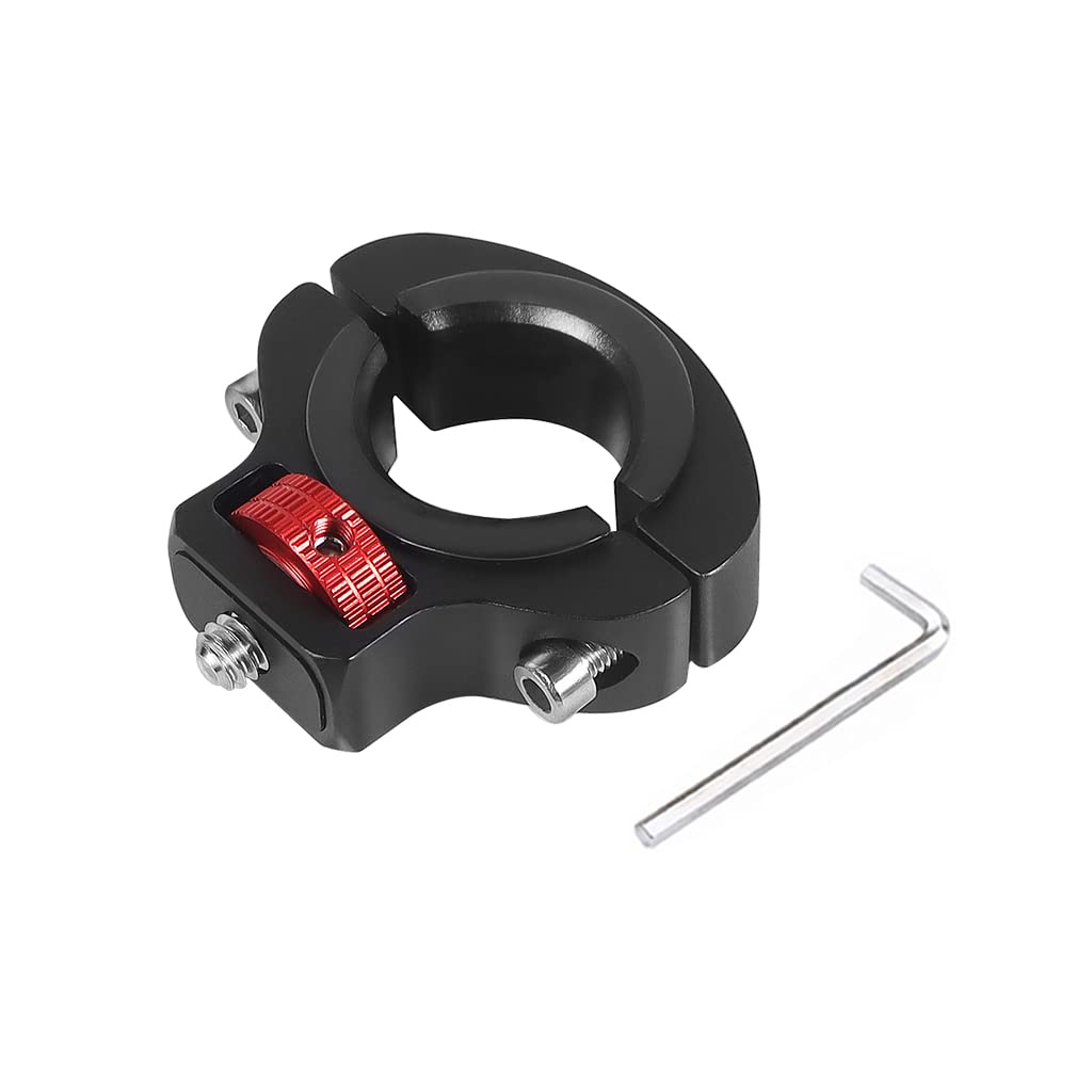 NovelGoal Motorcycle Handlebar Clip Holder 1/4 Screw Bicycle Bike Seatpost Clamp Compatible with Go-pro 11 ONE Action Camera Accessories (Black