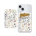 AOHRO Phone Card Holder - Dual Pocket Leather Wallet with Adhesive, Cute Credit Card Holder for Most Phones - Colorful Boho Leaf
