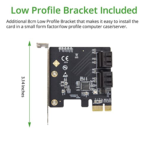 IO Crest 4 Port SATA III Expansion Card with Low Profile Bracket - 6Gbps SATA 3.0 Controller PCI Express x1 ASMedia 1064