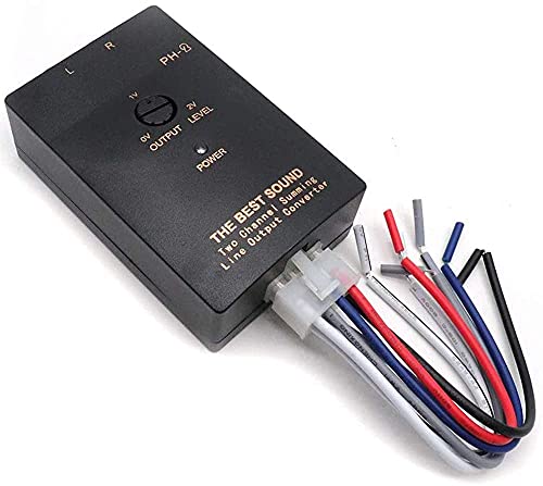 QLZDGH Car High to Low 2 Channel Line Output Converter RCA Car Line Converter Output Adapter Black