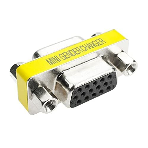 LuoQiuFa 2-Pack VGA SVGA HD15 Female to Female Mini Gender Changer Coupler Cable Adapter