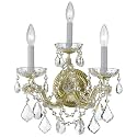 Maria Theresa 3 Light Hand Cut Crystal Gold Sconce