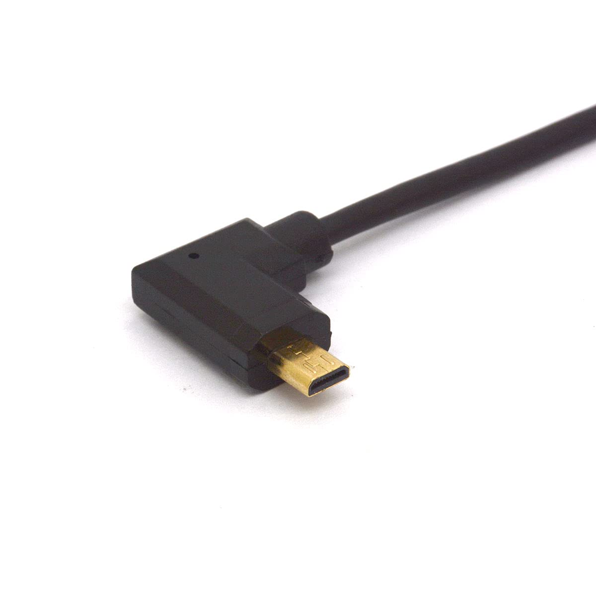 GLHONG Angled Micro HDMI to HDMI Cable, 90 Degree Angle Micro HDMI Male to HDMI Male Adapter Connector for 1080P, 4K, Ultra HD, 3D, Ethernet 15CM