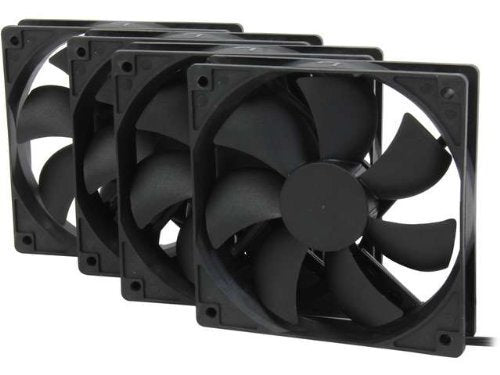 Rosewill 120mm Case Fan 4-Pack, Long Life Sleeve Bearing Computer Case Fan ROCF-13001, Ultra Quiet Computer Cooling Fan 4 Pack 120 mm Standard Case