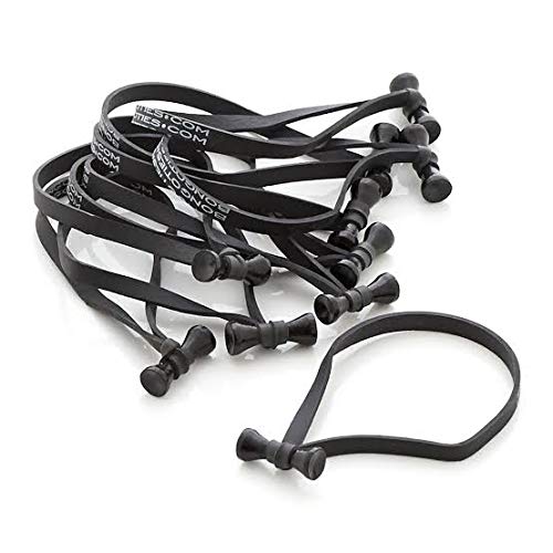 BongoTies ALL-BLACK "Obsidian" Bongo Ties - 10 Pack "Style-D" ~ Professional cable ties made of natural rubber and bamboo ~ HANDY TIES FOR CABLES