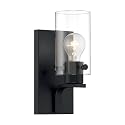 Nuvo 60/7271 Sommerset 1-Light Vanity Fixture with Clear Glass - Matte Black Finish