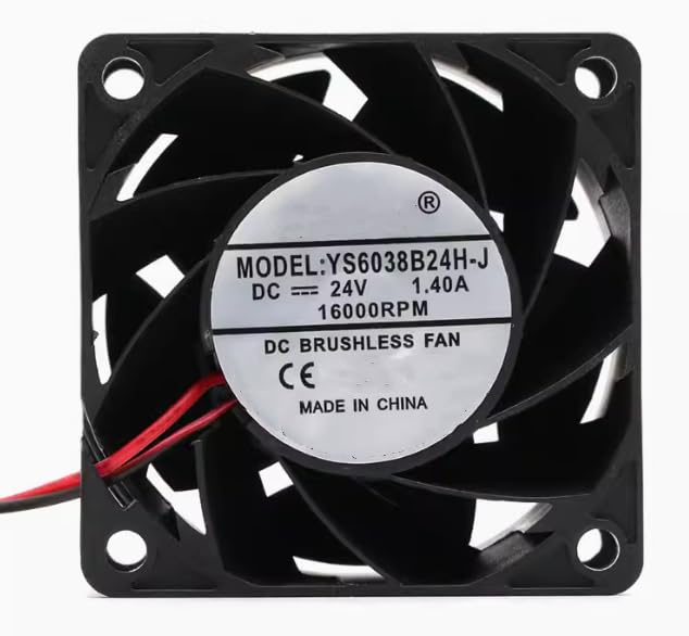YS6038B24H-J DC24V 1.4A 16000RPM 60x60x38mm 2-Wire Cooling Fan