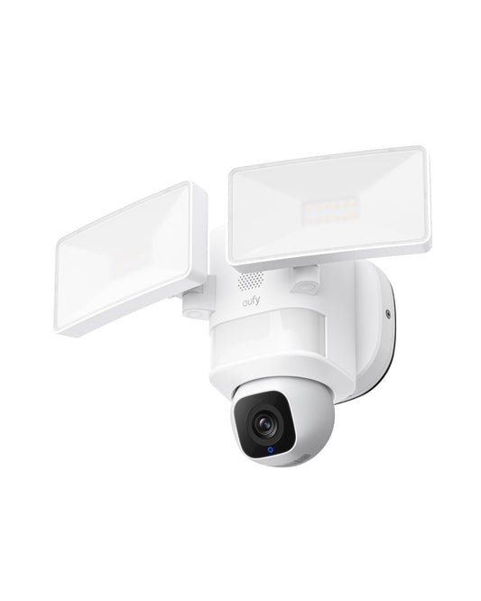 eufy Security Floodlight Camera E30, Security Camera Outdoor, 360° Pan and Tilt, AI Detection and Tracking, 2K Video, 2.4GHz Wi-Fi, 2,000 Lumens