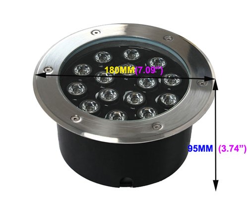 LUMINTURS 15W AC 120V LED RGB Color Change Outdoor Exterior Buried Spot Light Fixture Underground Flood Lamp Waterproof IP65