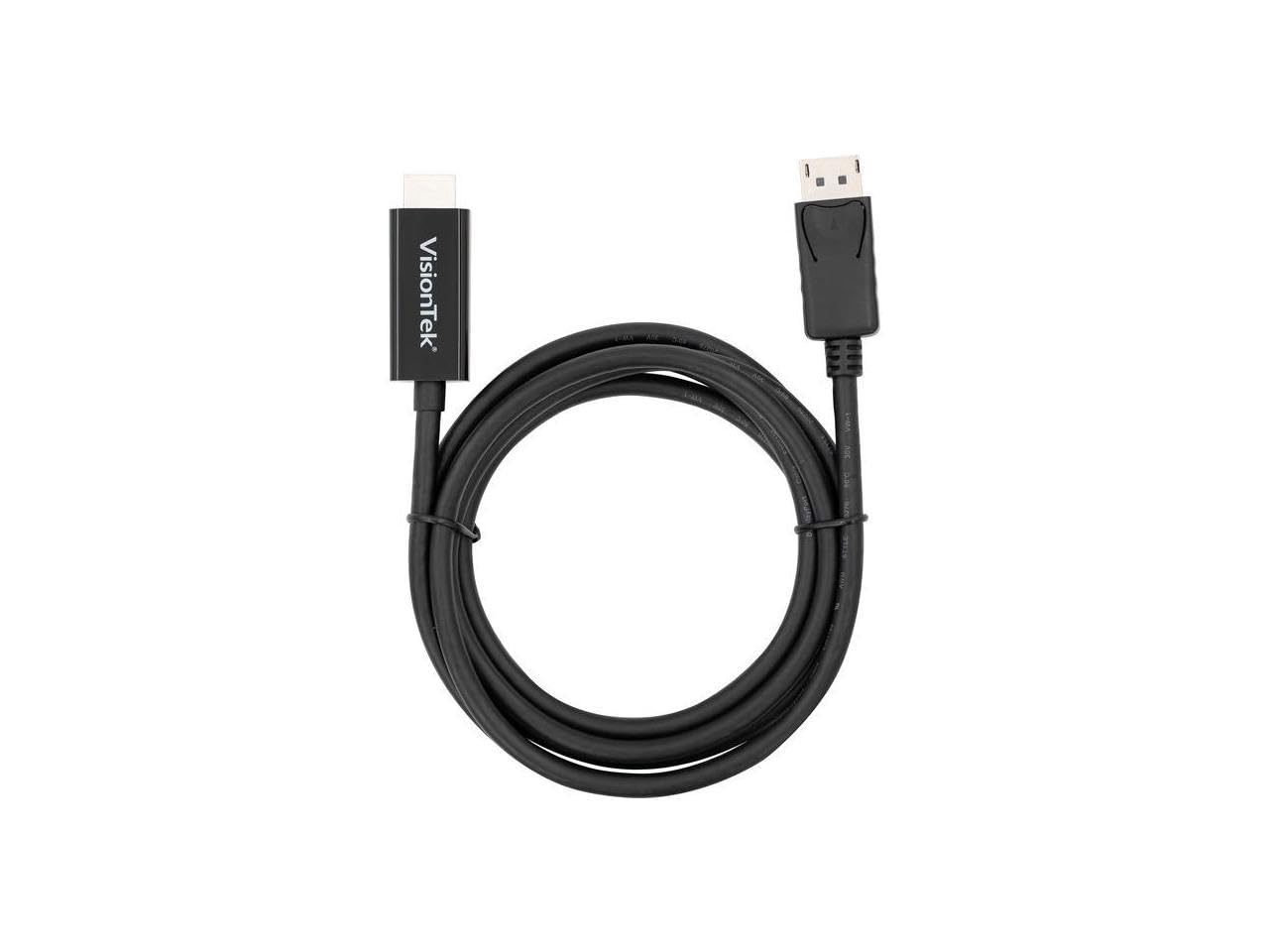 VisionTek DisplayPort to HDMI 2.0 Cable - Connects to HDMI Display, TV, or Projector (901214), 6 feet
