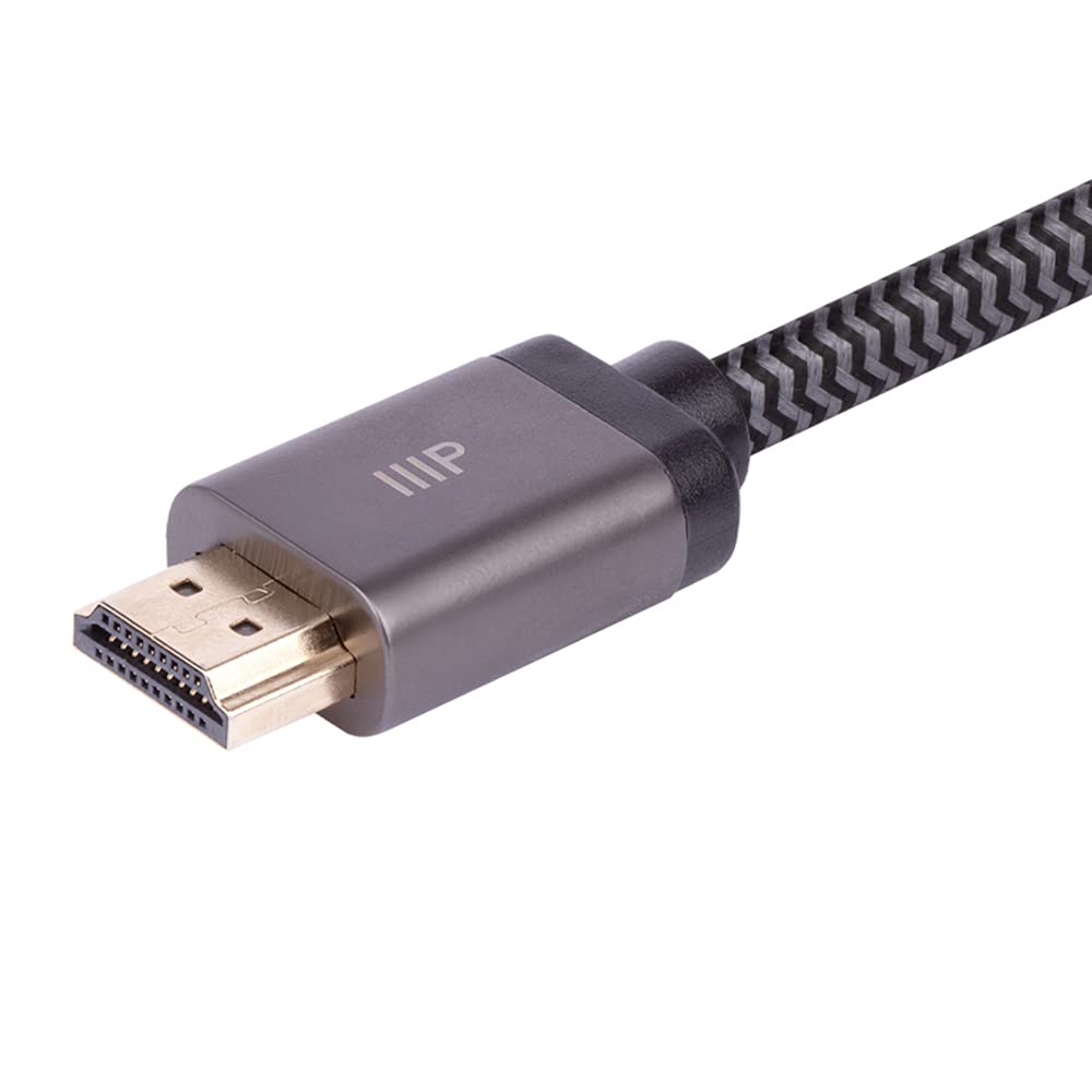 Monoprice 8K Certified Ultra High Speed HDMI Cable - Braided - HDMI 2.1, 8K@60Hz, 4K@120Hz, 48Gbps, HDR, VRR, CL2 In-Wall Rated, 6ft, Black - 5 Pack