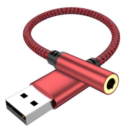 USB to Aux External Sound Card.Aux to USB,USB to 3.5mm Jack Audio Adapter,USB to 3.5mm TRRS Female Headset