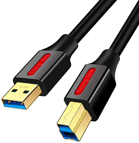 Yeung Qee USB 3.0 Cable A Male to B Male 1 ft,Superspeed USB 3.0 Type A to B Cable Compatible with Printers,Docking Station,External Hard