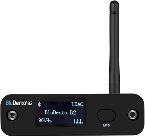 B2 LDAC/aptX HD Bluetooth 5.1 Hi-Fi Audio Receiver with ESS DAC, OLED Display, Analog RCA, Digital Optical & Coaxial Outputs, Extended Range for Home