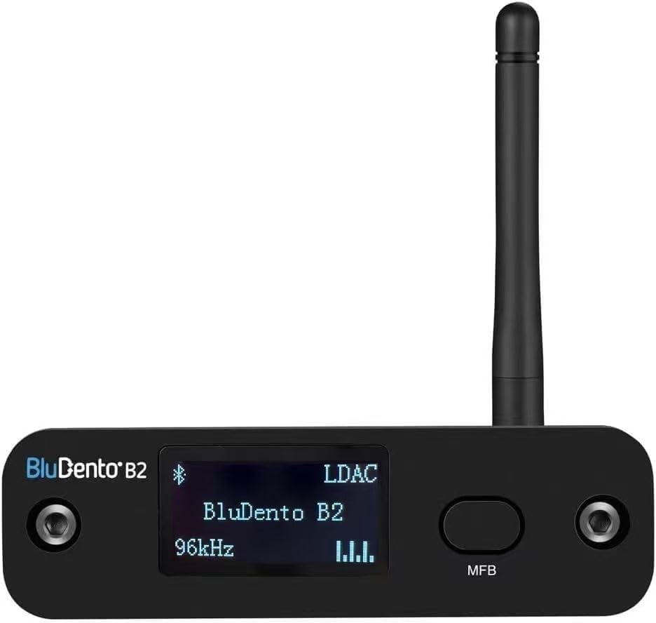 B2 LDAC/aptX HD Bluetooth 5.1 Hi-Fi Audio Receiver with ESS DAC, OLED Display, Analog RCA, Digital Optical & Coaxial Outputs, Extended Range for Home