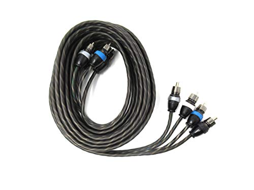 Sky High Car Audio 4 Channel Twisted 20 ft RCA Cables Coated 20' OFC